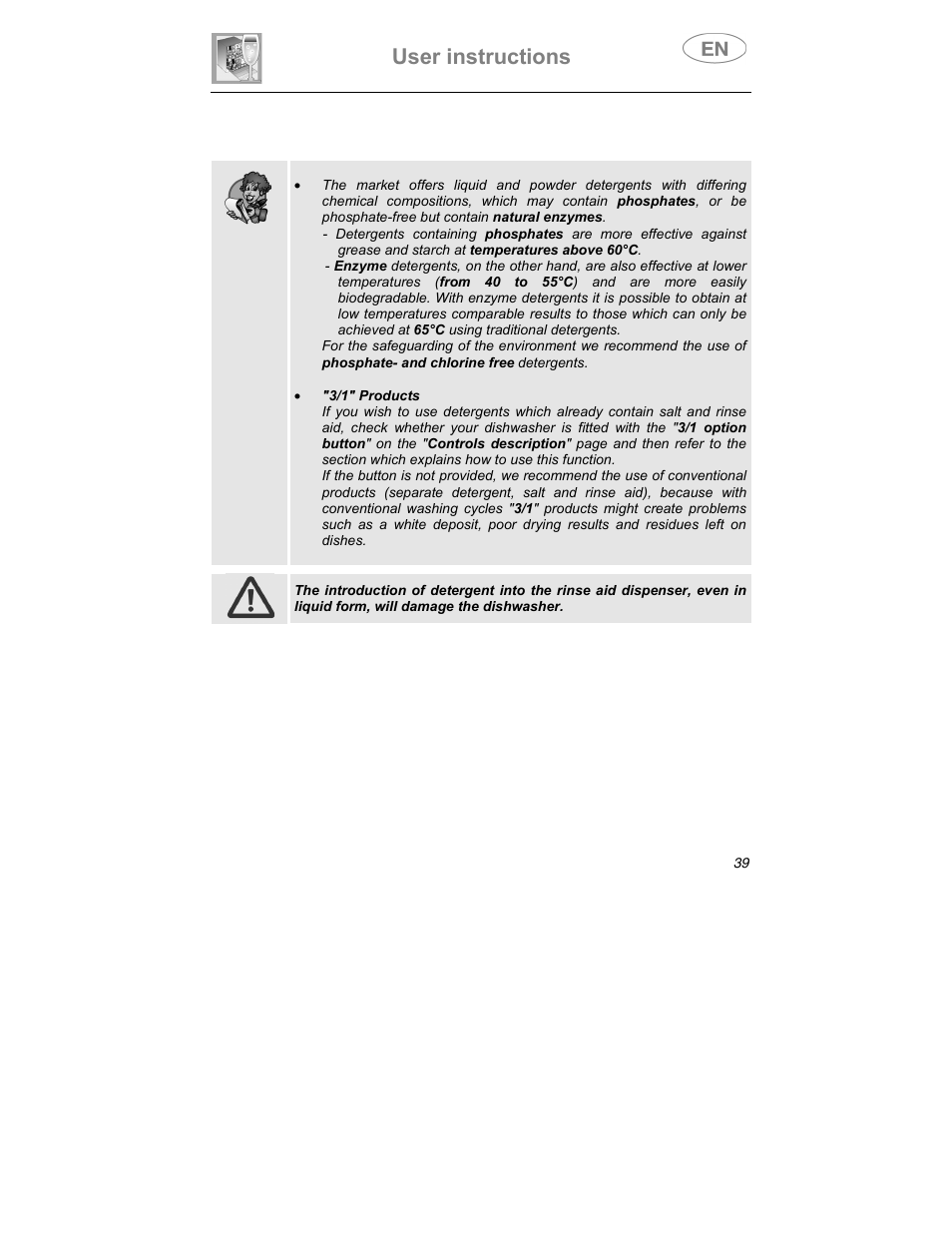 User instructions | Smeg KLS01-2 User Manual | Page 22 / 34