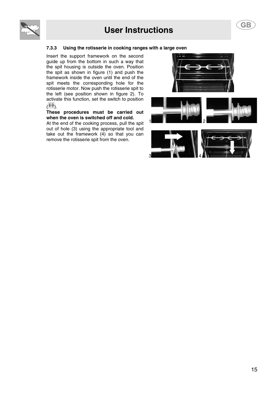 User instructions | Smeg CS15-5 User Manual | Page 13 / 20