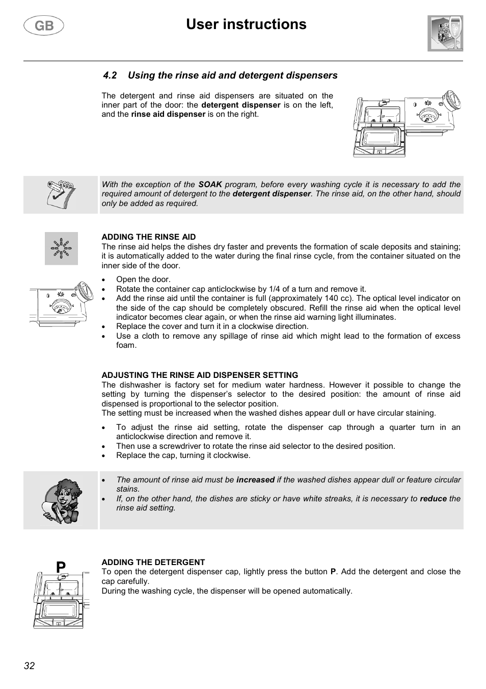 User instructions | Smeg DWD63BLE User Manual | Page 13 / 26