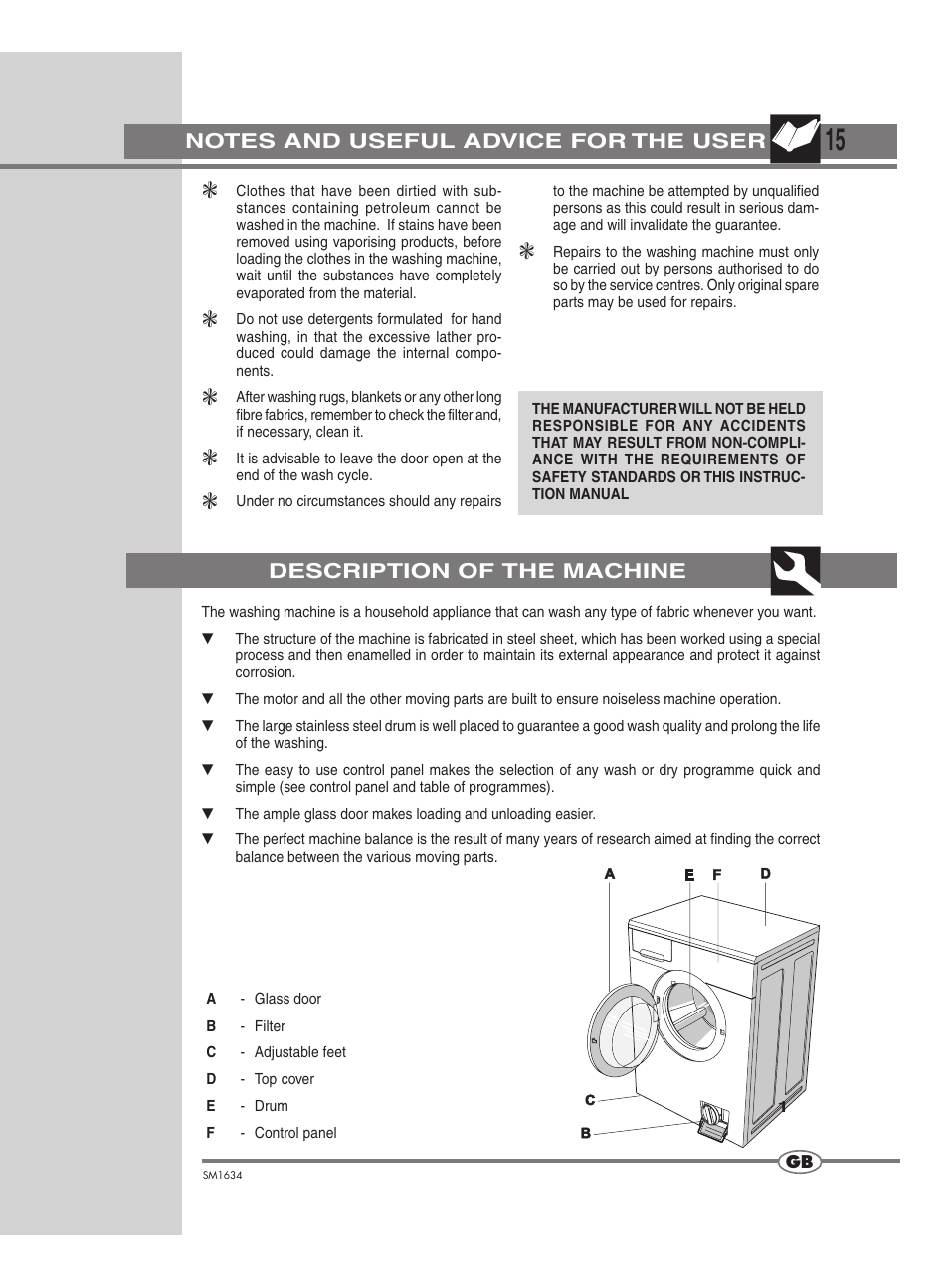 Smeg SM1634 User Manual | Page 5 / 18