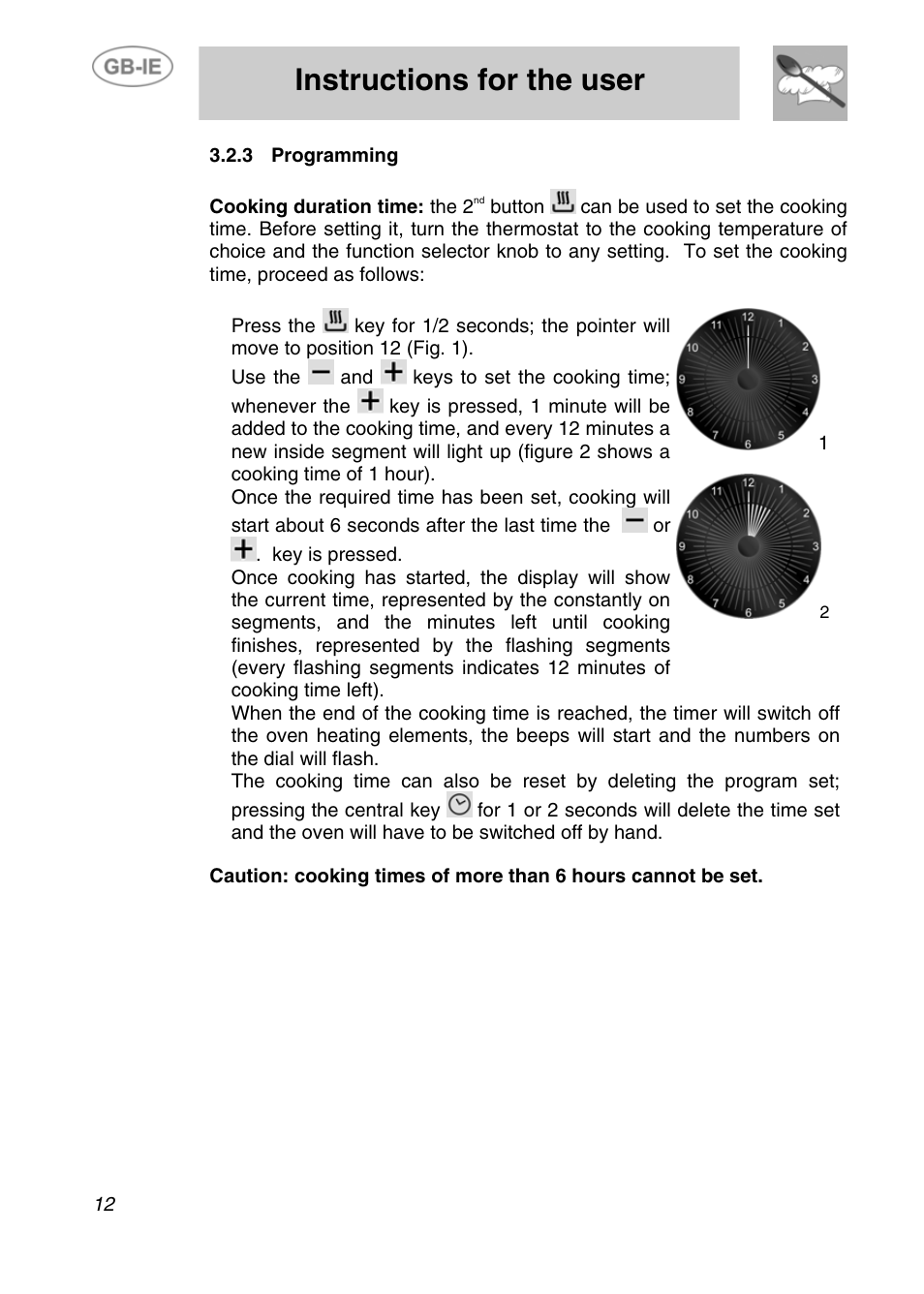 Instructions for the user | Smeg Electric Multifunction F170K User Manual | Page 10 / 21