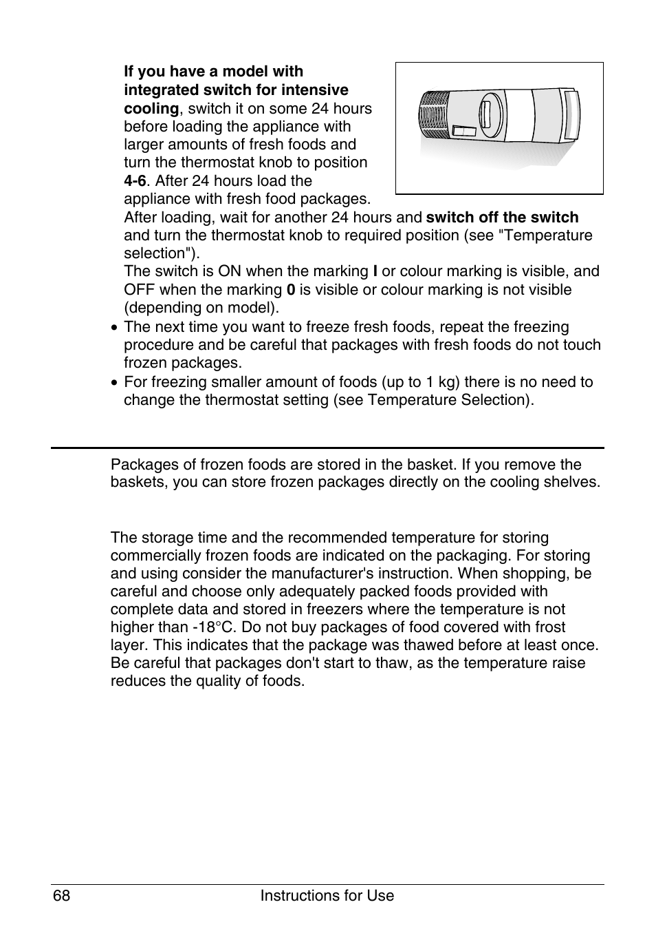 Storing frozen foods, Commercially frozen foods | Smeg -Freezer CR320A User Manual | Page 12 / 18