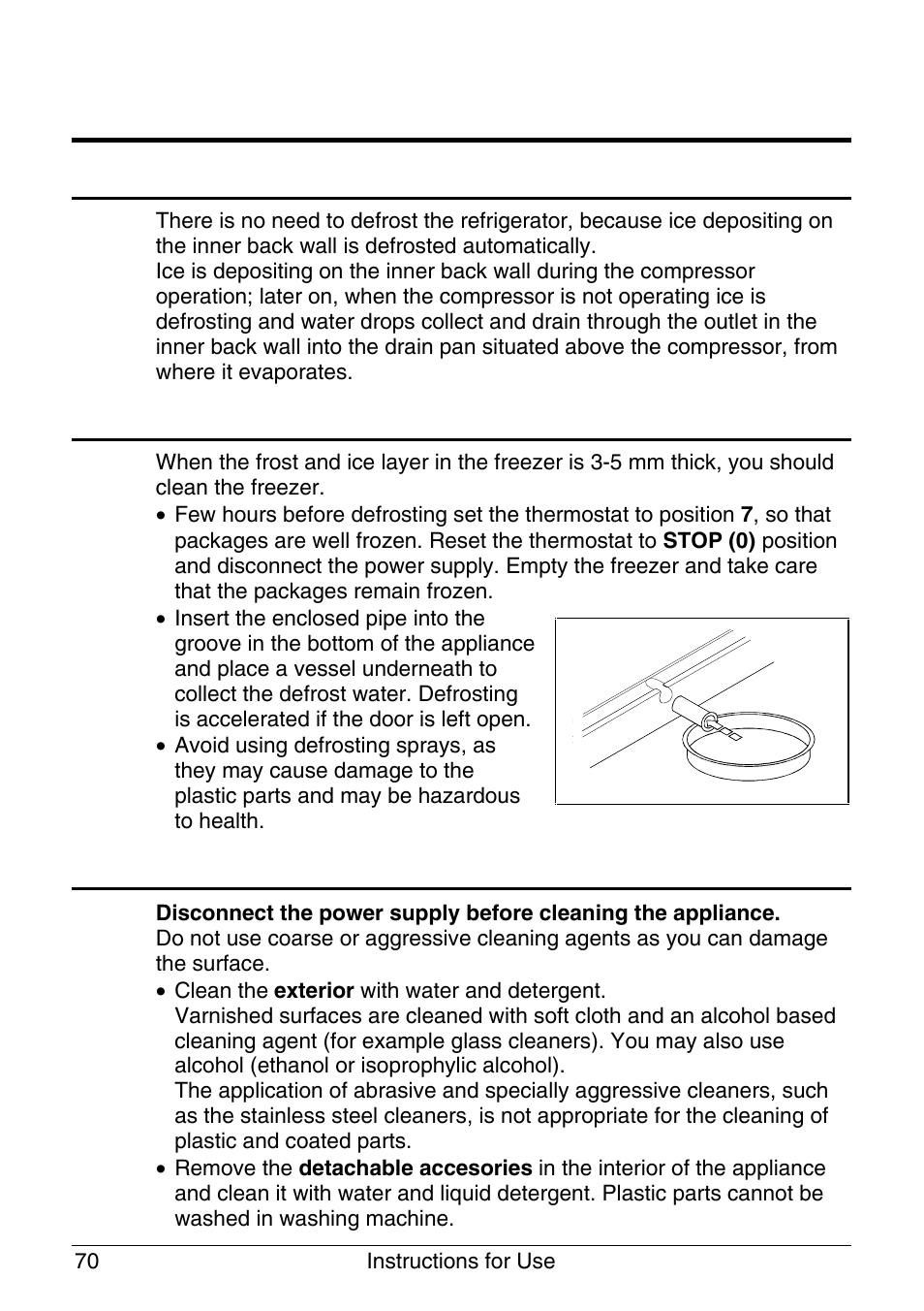 Maintenance and cleaning, Automatic defrosting of the refrigerator, Manual defrosting of the freezer | Cleaning the appliance | Smeg -Freezer CR320A User Manual | Page 14 / 18