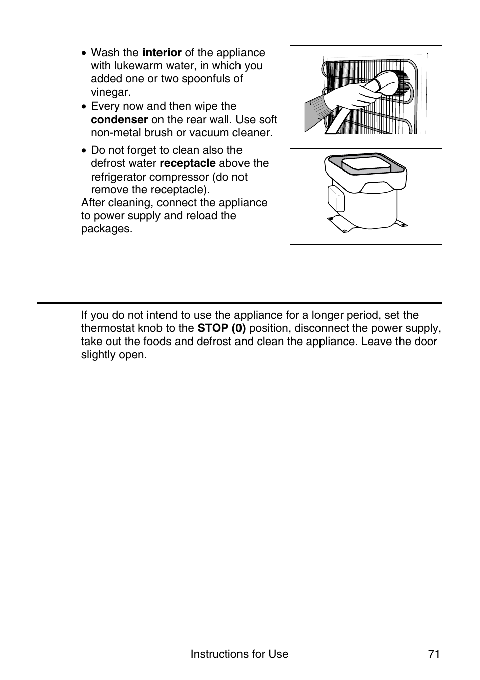 Switch off the appliance when not in use | Smeg -Freezer CR320A User Manual | Page 15 / 18