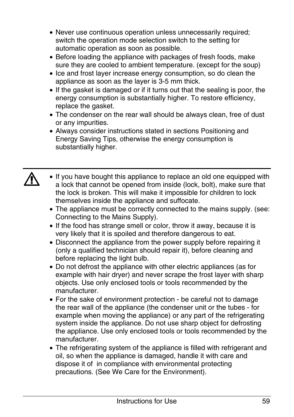 Important | Smeg -Freezer CR320A User Manual | Page 3 / 18