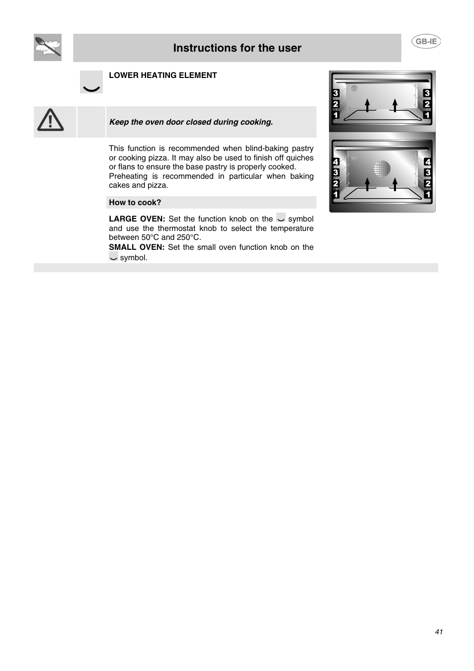 Instructions for the user | Smeg DO10PSS User Manual | Page 15 / 25