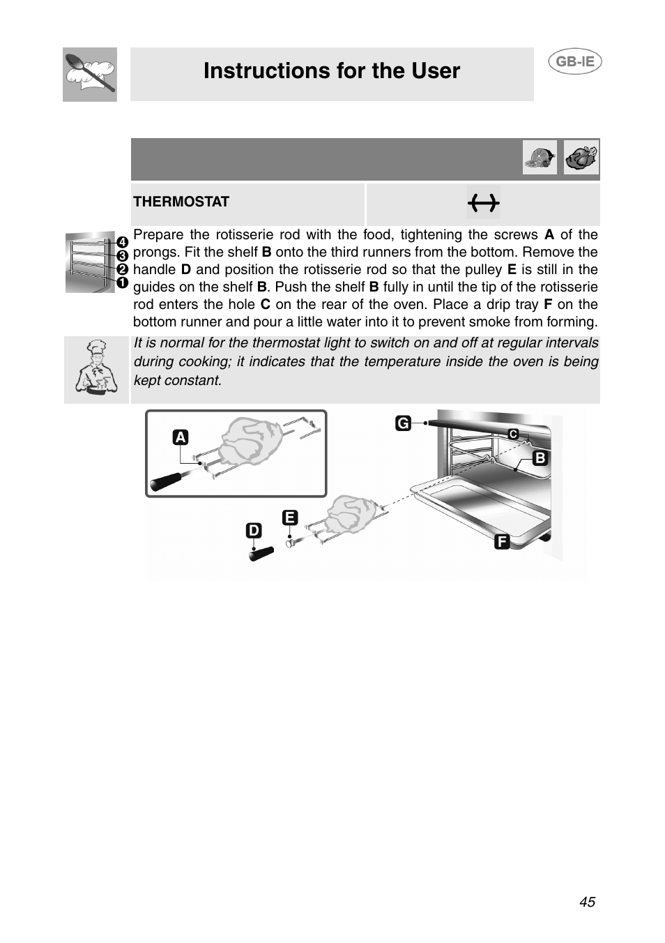 Instructions for the user | Smeg APL360XC User Manual | Page 16 / 27