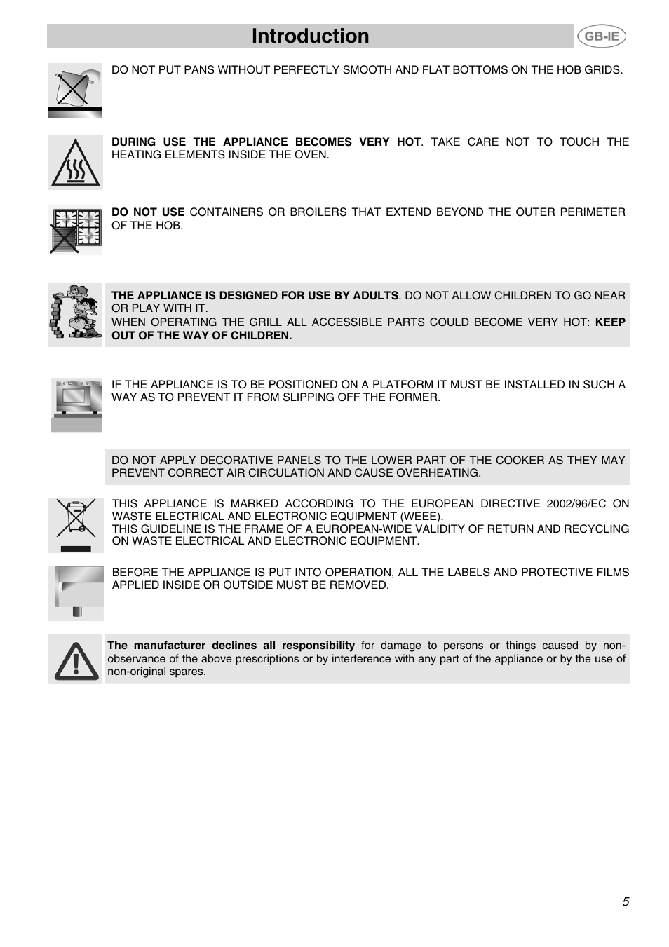 Introduction | Smeg SUK90MFX5 User Manual | Page 3 / 24
