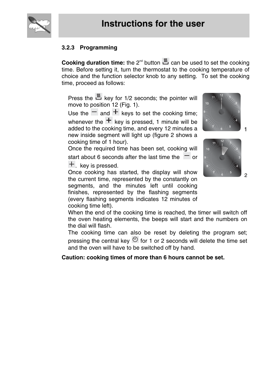 3 programming, Instructions for the user | Smeg SA704X-5 User Manual | Page 11 / 28