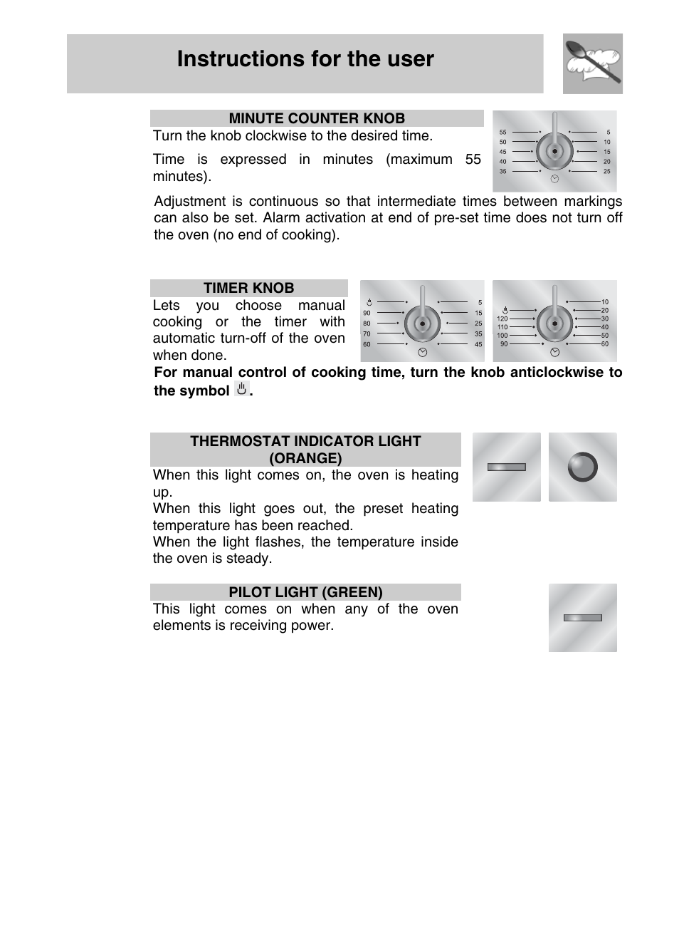 Instructions for the user | Smeg SA704X-5 User Manual | Page 8 / 28