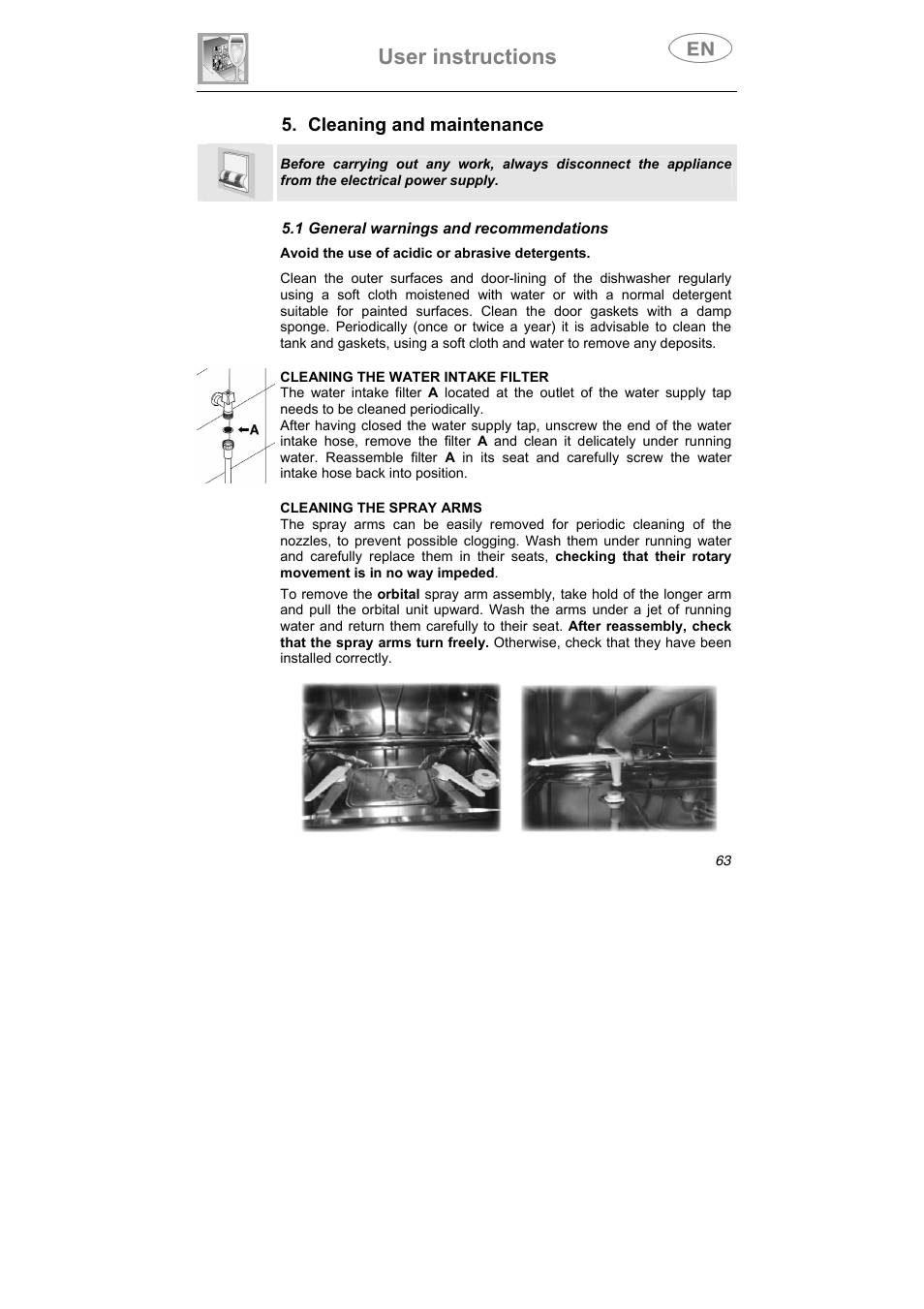 User instructions, Cleaning and maintenance, 1 general warnings and recommendations | Smeg ST0904 User Manual | Page 28 / 36