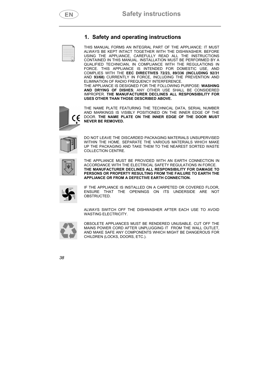 Safety instructions, Safety and operating instructions | Smeg ST0904 User Manual | Page 3 / 36