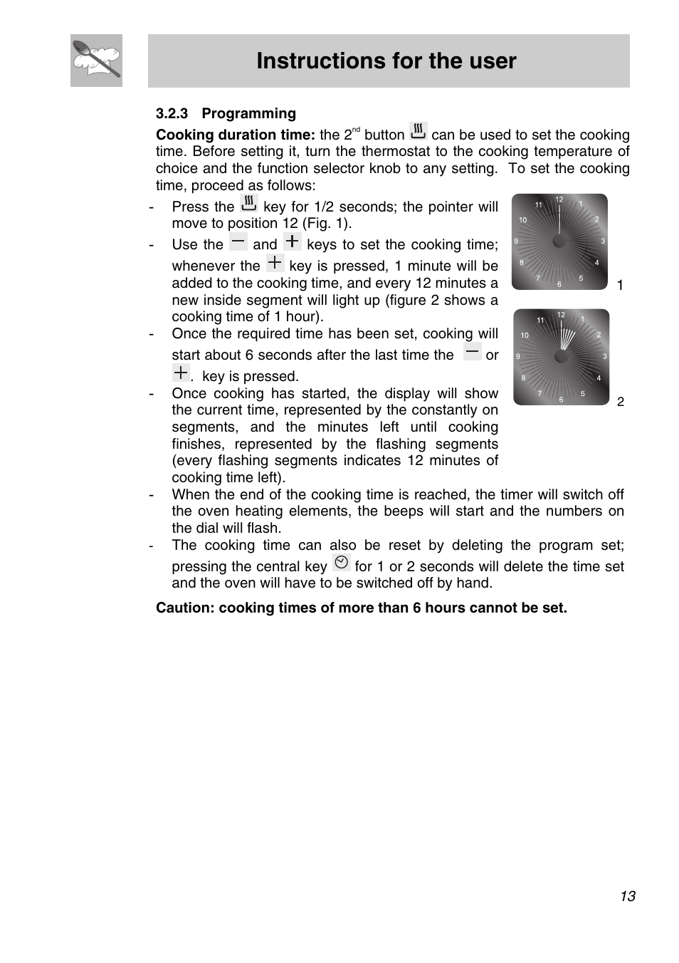 Programming, Instructions for the user | Smeg SA301W-5 User Manual | Page 11 / 28