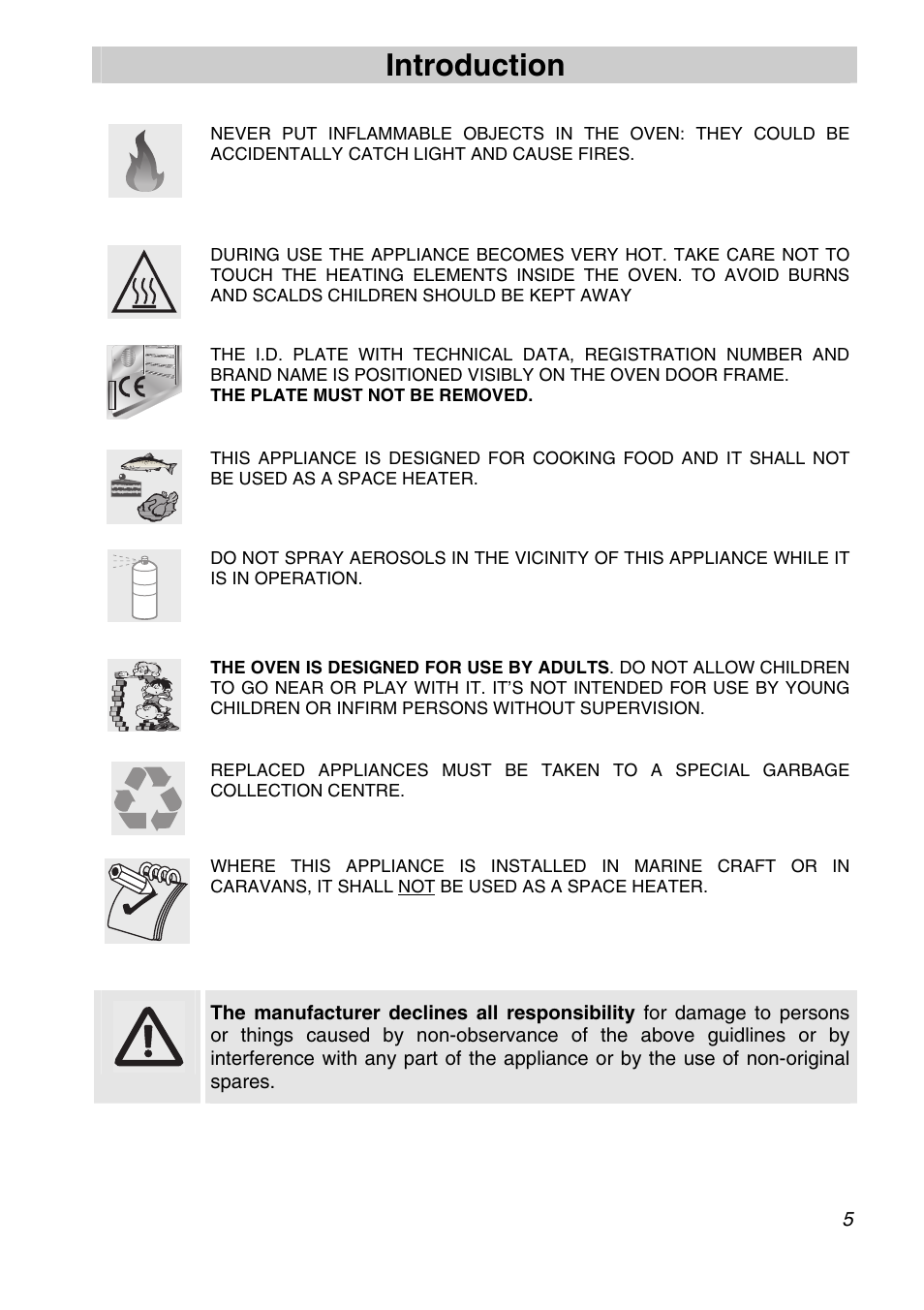 Introduction | Smeg SA301W-5 User Manual | Page 3 / 28