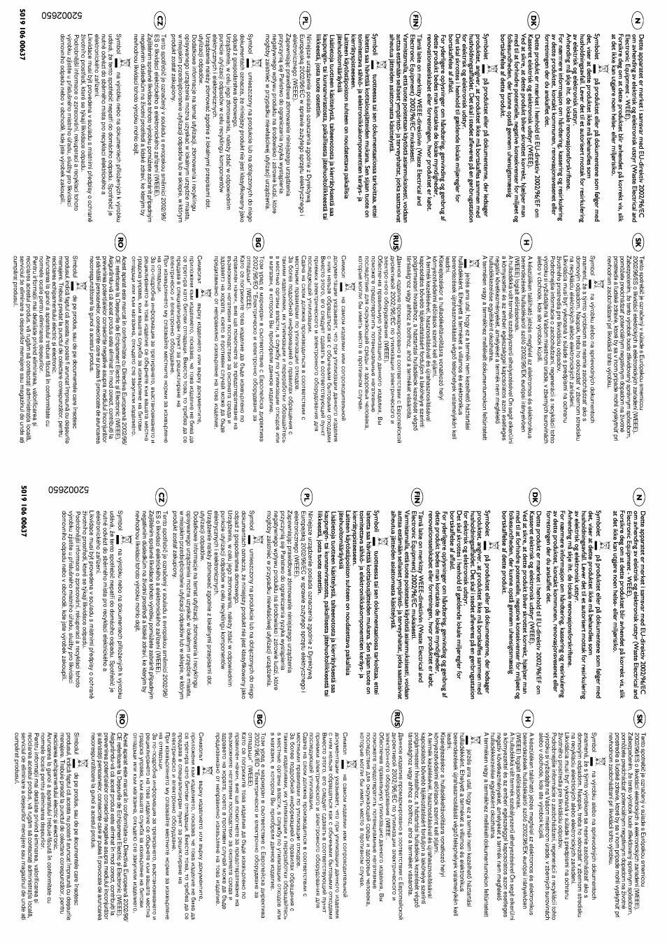Smeg FD54APXNF User Manual | Page 18 / 18