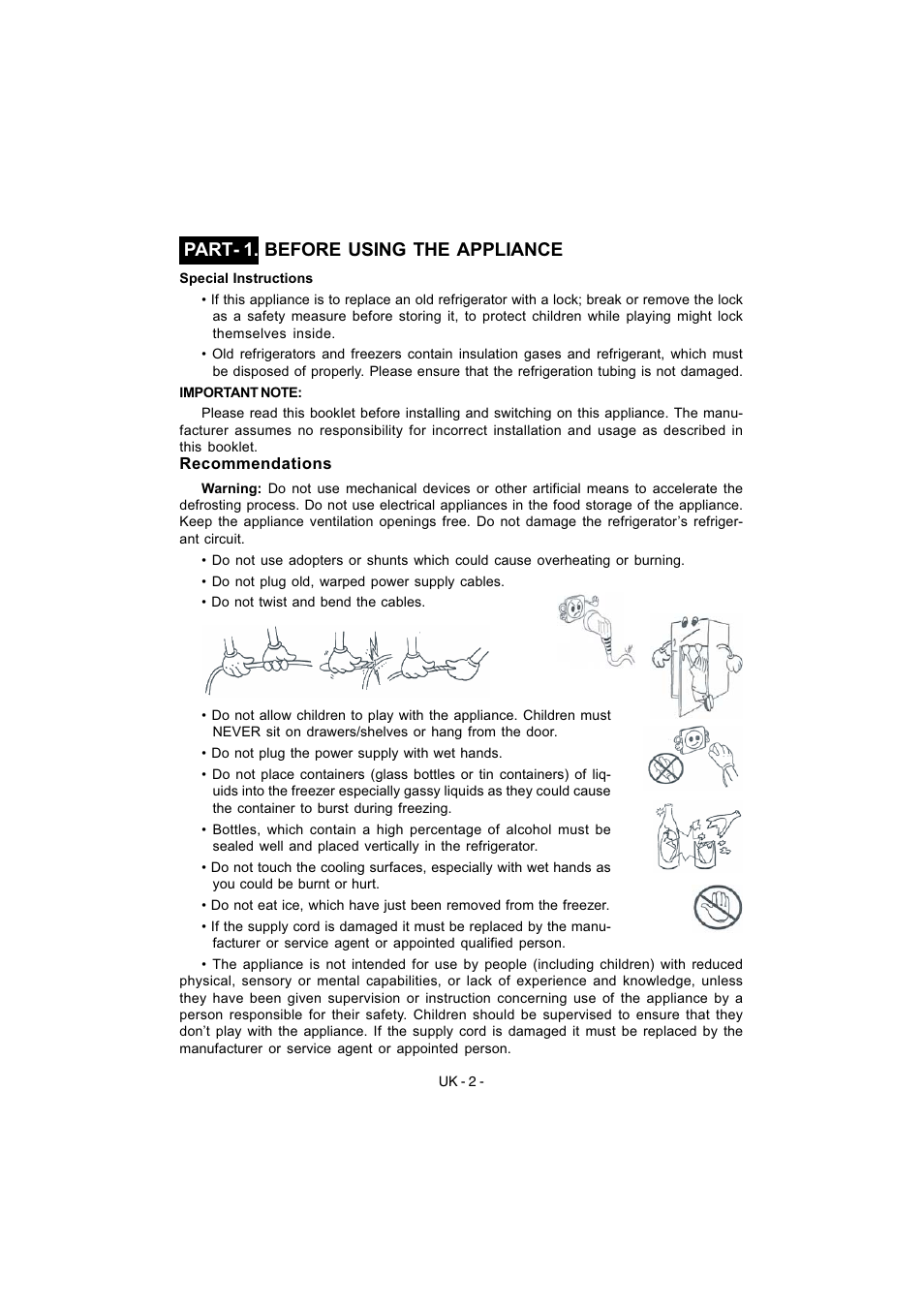 Part- 1. before using the appliance | Smeg FD54APXNF User Manual | Page 4 / 18