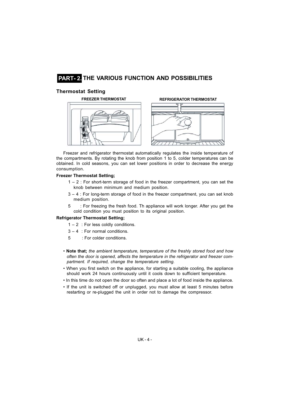 Part- 2. the various function and possibilities | Smeg FD54APXNF User Manual | Page 6 / 18