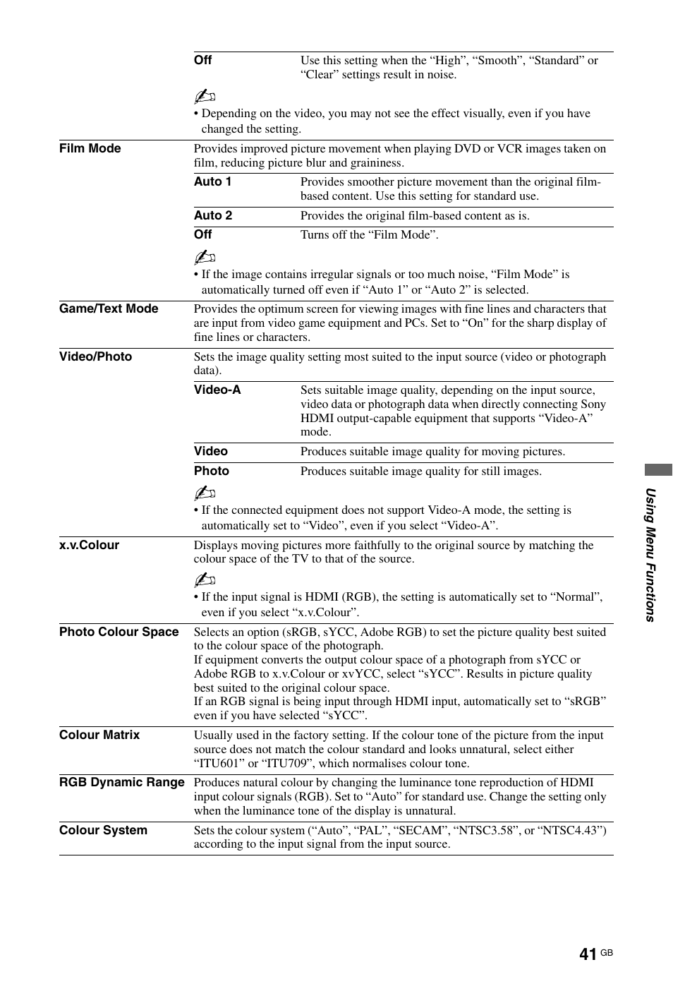 Sony KDL-46X4500 User Manual | Page 41 / 188