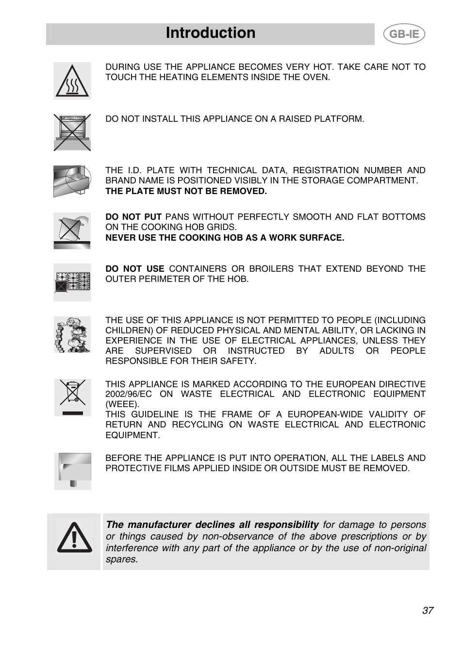 Introduction | Smeg A1-6 User Manual | Page 3 / 31