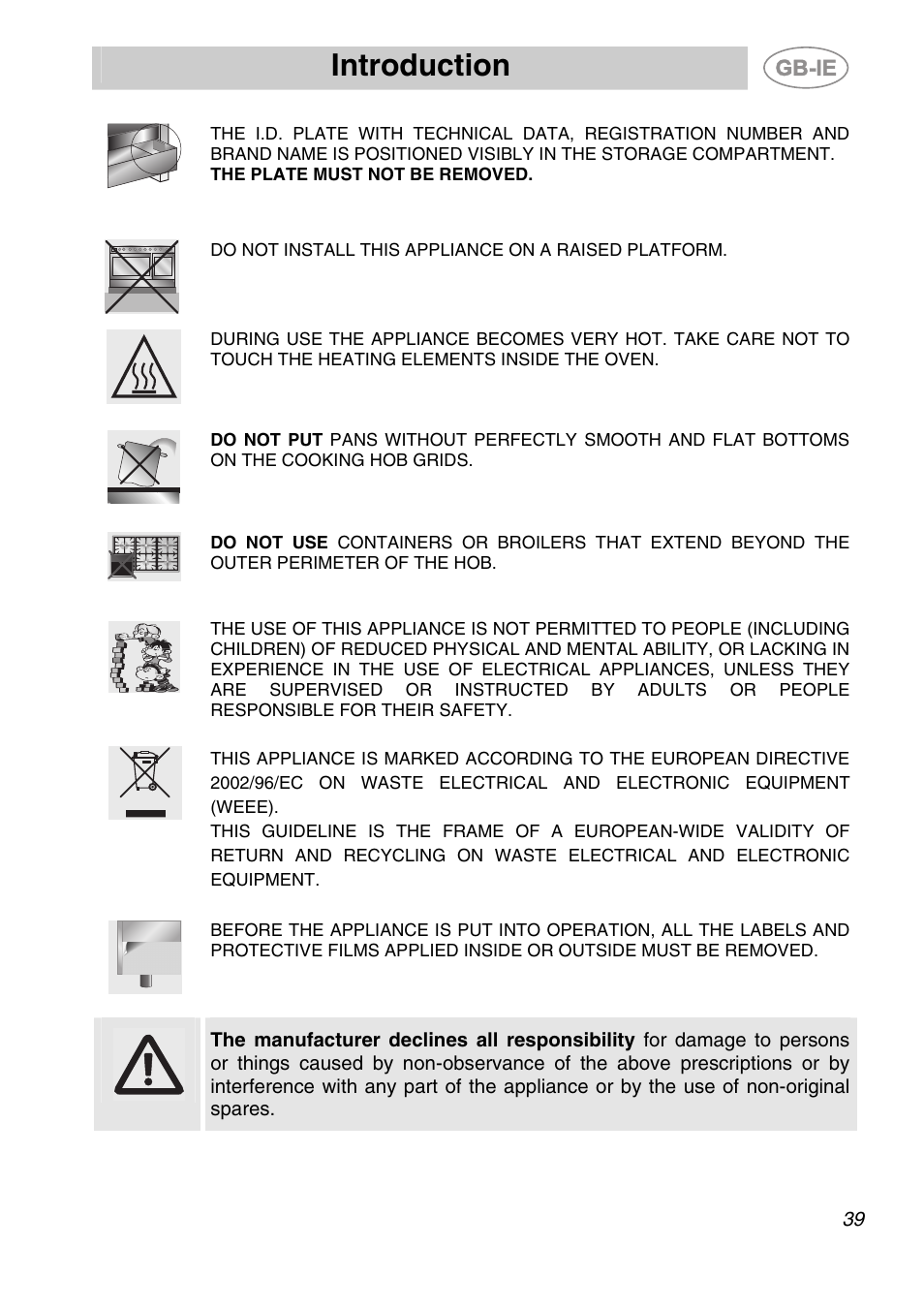 Introduction | Smeg A2-6 User Manual | Page 3 / 32