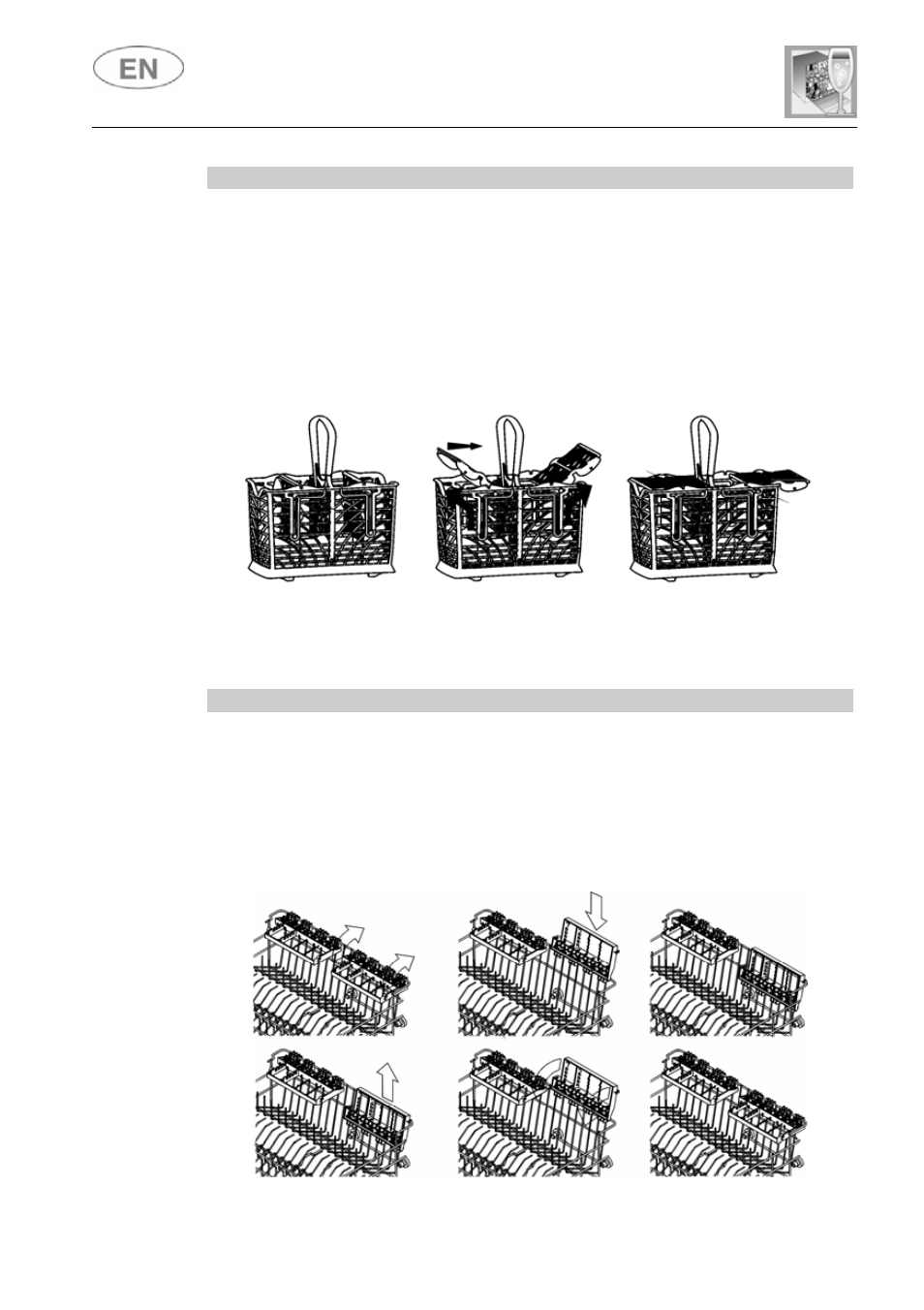 User instructions, Upper basket | Smeg DF410BL1 User Manual | Page 25 / 32