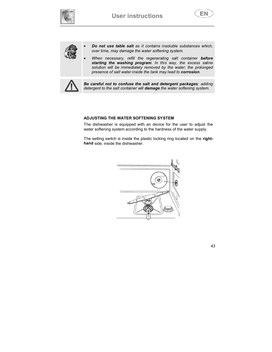 User instructions | Smeg DW1410 User Manual | Page 14 / 31