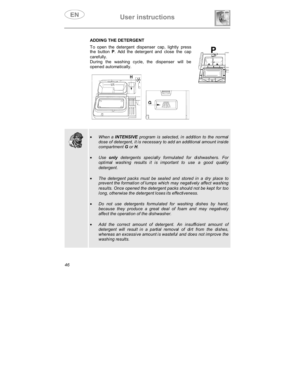 User instructions | Smeg DW1410 User Manual | Page 17 / 31