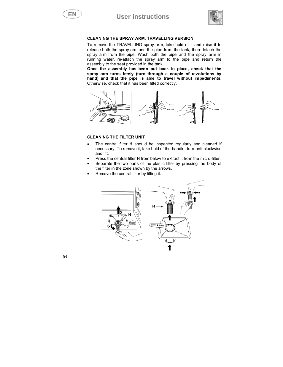 User instructions | Smeg DW1410 User Manual | Page 25 / 31