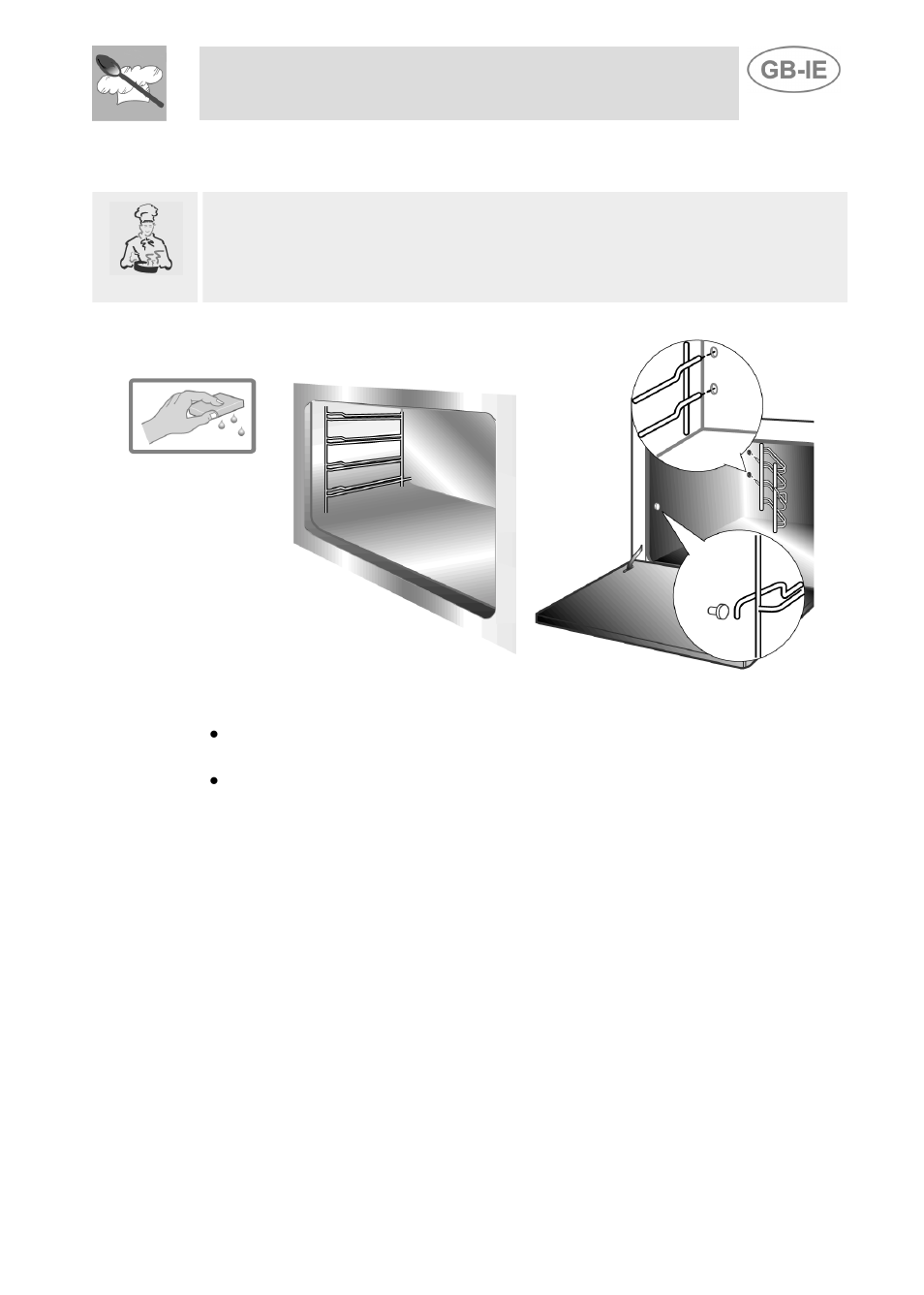 Cleaning the inside of the oven, Door glass, Instructions for the user | 2 cleaning the inside of the oven, 3 door glass | Smeg FOVP User Manual | Page 11 / 16