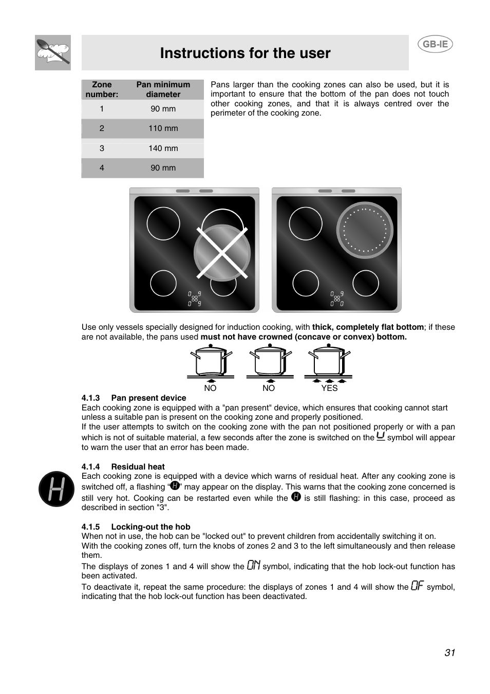 Instructions for the user | Smeg SID61MFX5 User Manual | Page 10 / 17