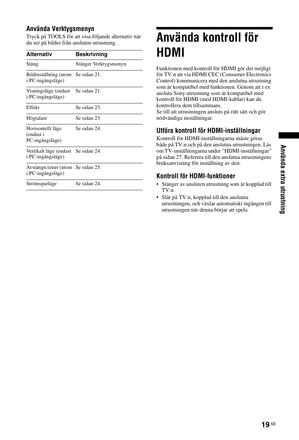 Använda kontroll för hdmi | Sony KDL-26 L4000 User Manual | Page 115 / 227