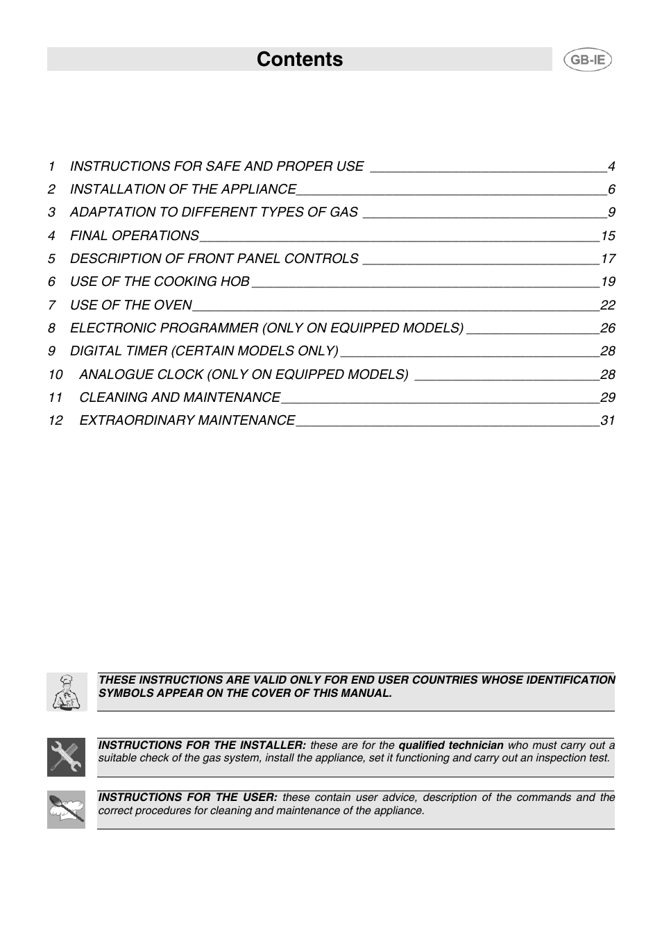 Smeg CB61ME User Manual | 29 pages