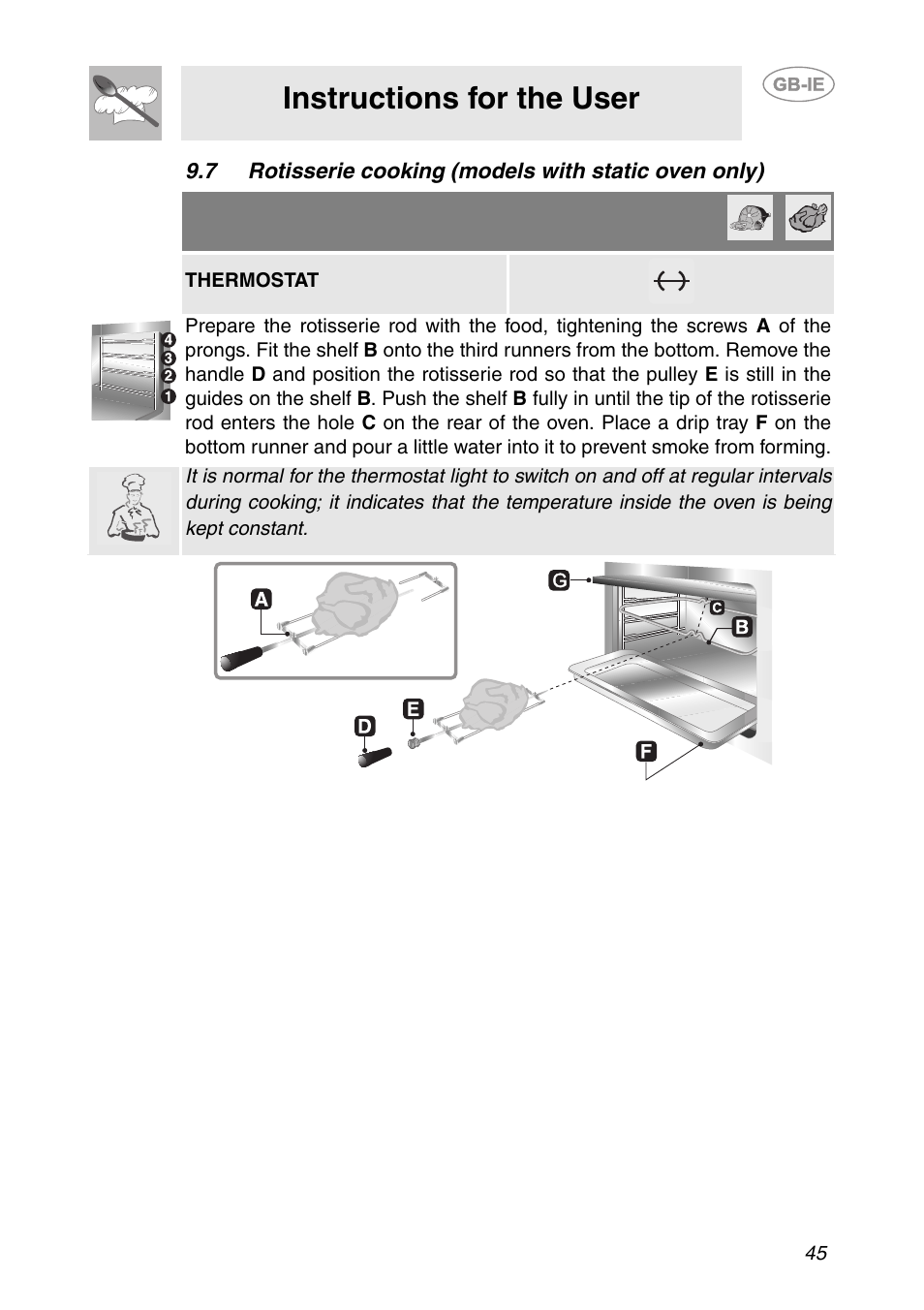 Instructions for the user | Smeg AP361MFEB User Manual | Page 16 / 27