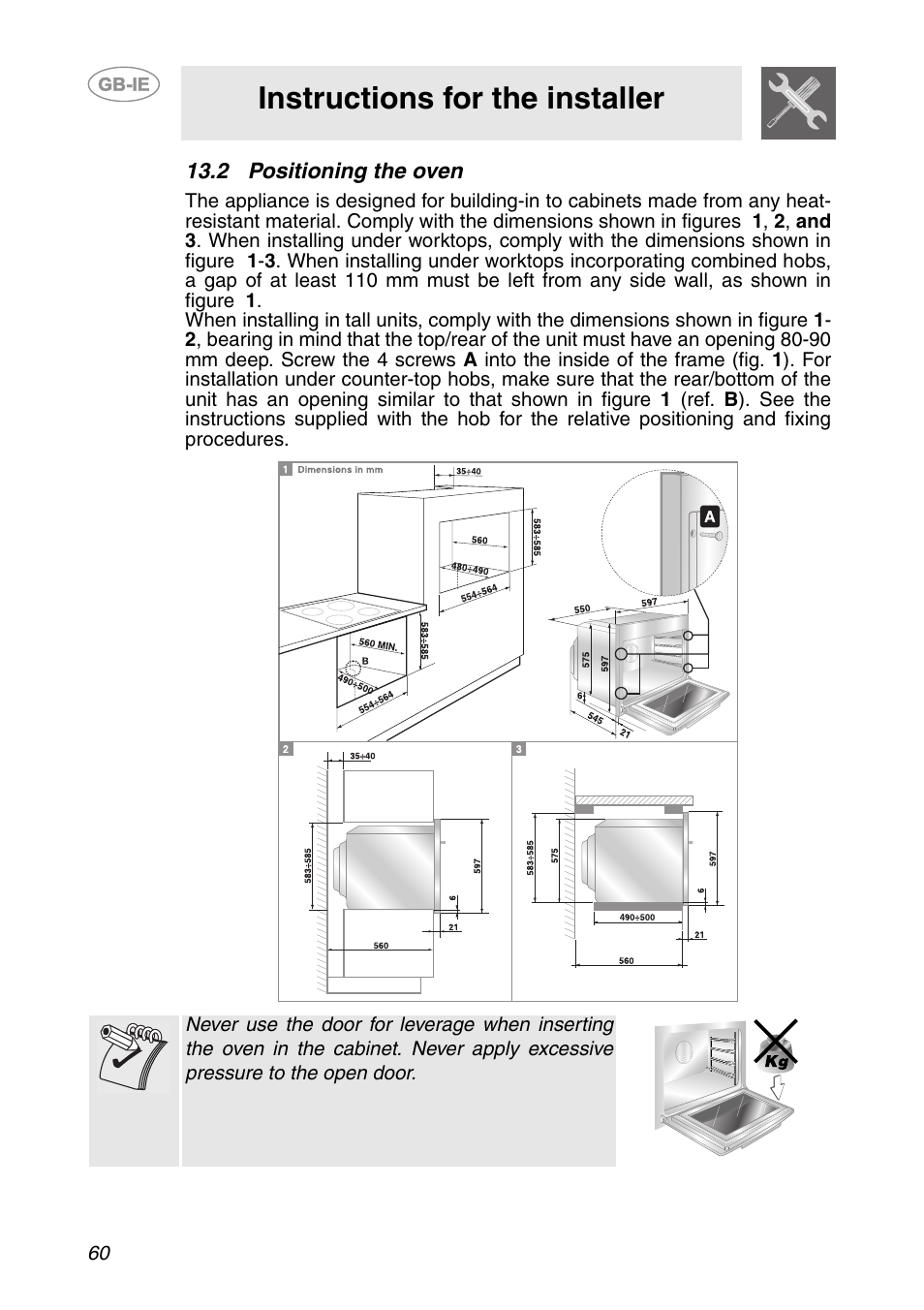 2 positioning the oven, Instructions for the installer | Smeg SC106 User Manual | Page 29 / 29