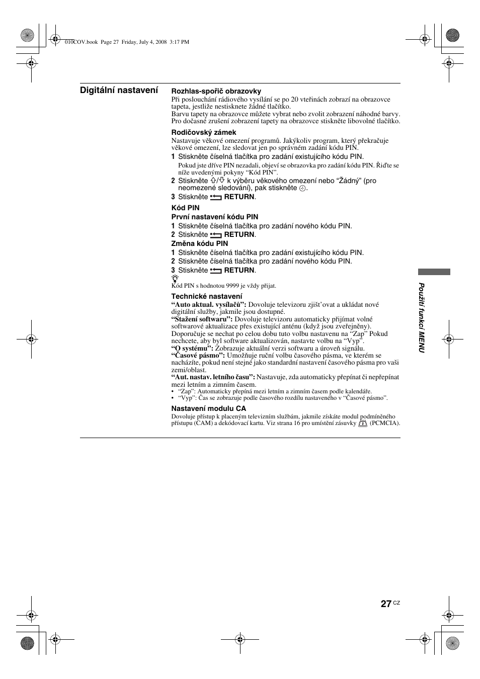 Sony KDL-26 S4000 User Manual | Page 117 / 181