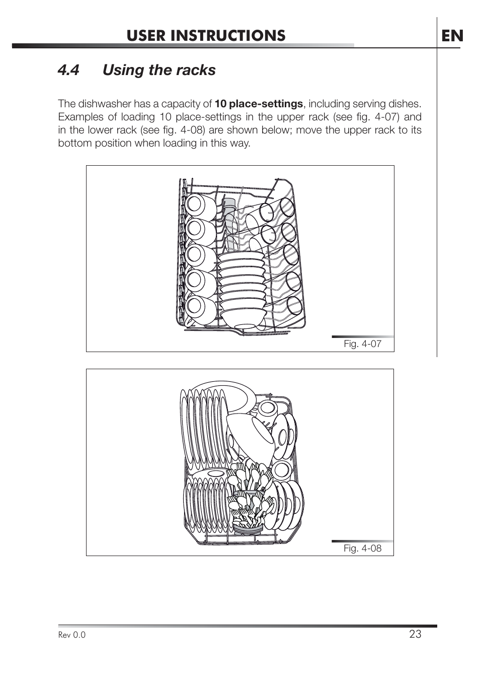 User instructions, 4 using the racks | Smeg STA4645U User Manual | Page 40 / 93