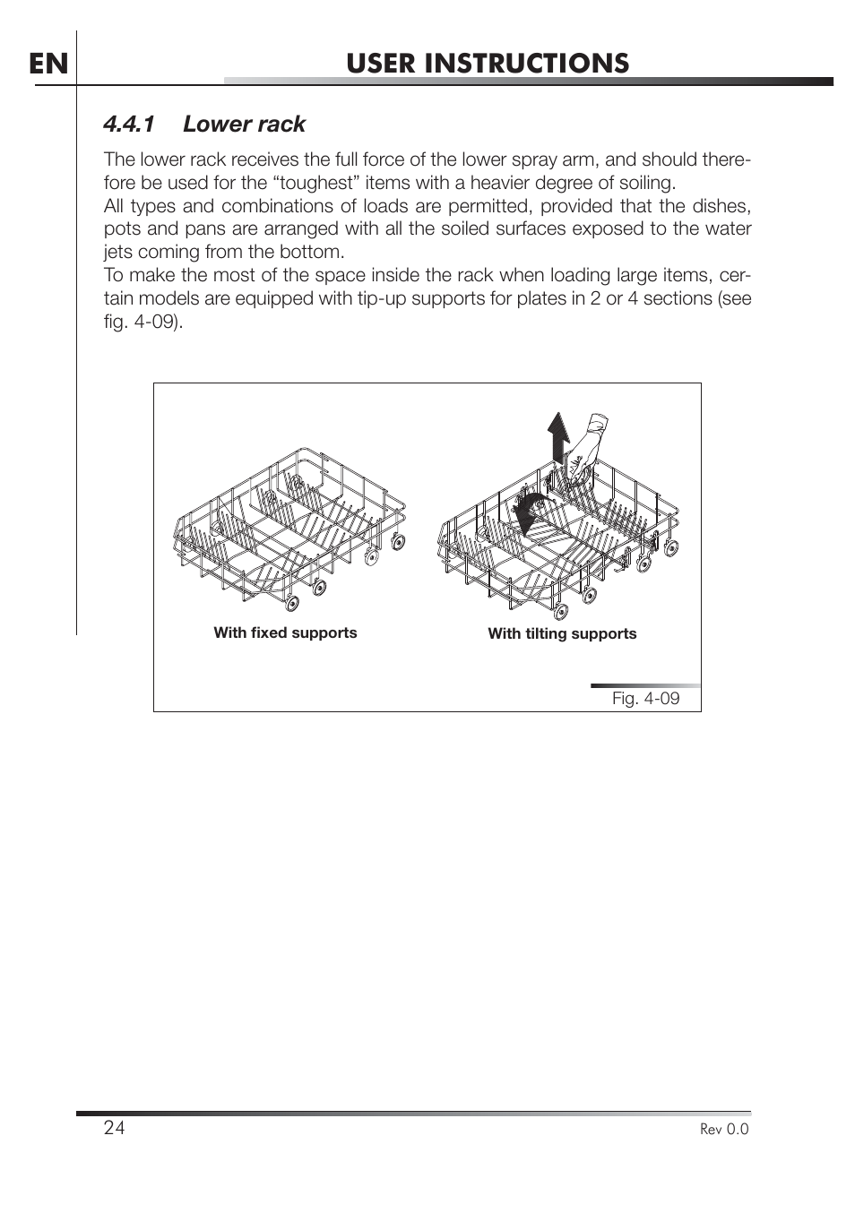 User instructions, 1 lower rack | Smeg STA4645U User Manual | Page 41 / 93