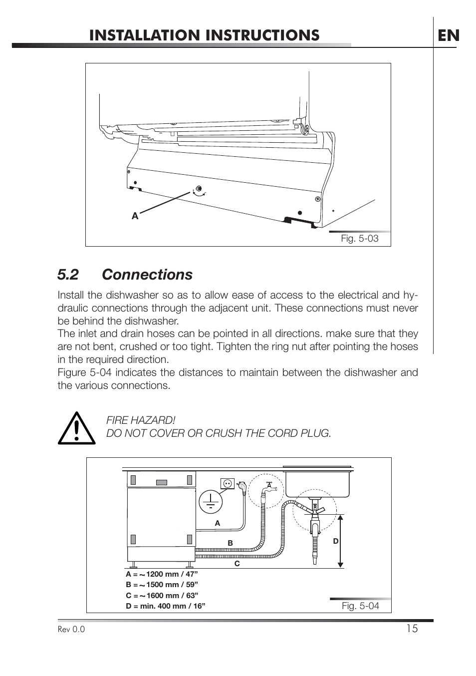 Installation instructions, 2 connections | Smeg STA4645U User Manual | Page 69 / 93