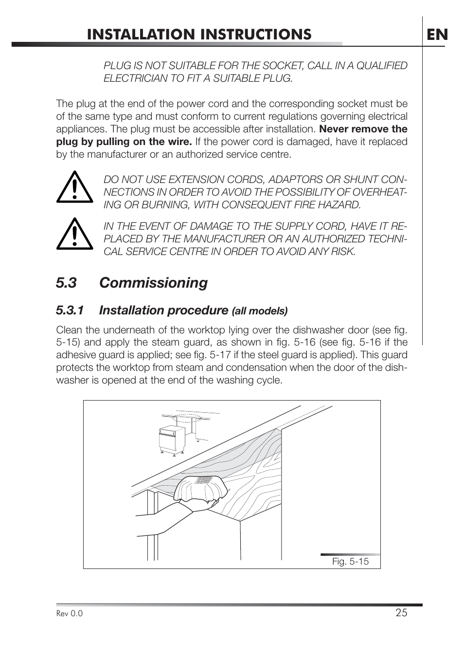 Installation instructions, 3 commissioning, 1 installation procedure | Smeg STA4645U User Manual | Page 79 / 93