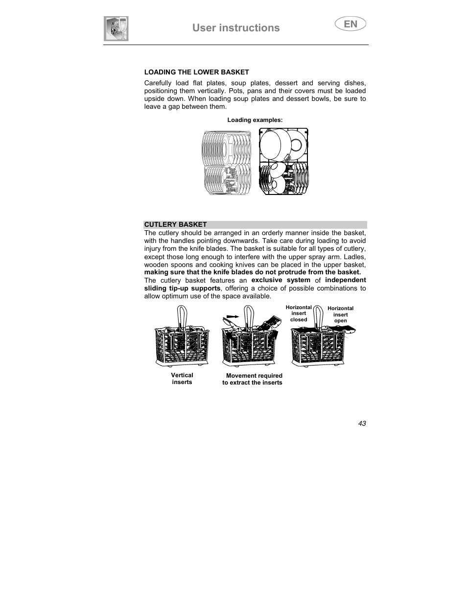 User instructions | Smeg DD409S User Manual | Page 30 / 38