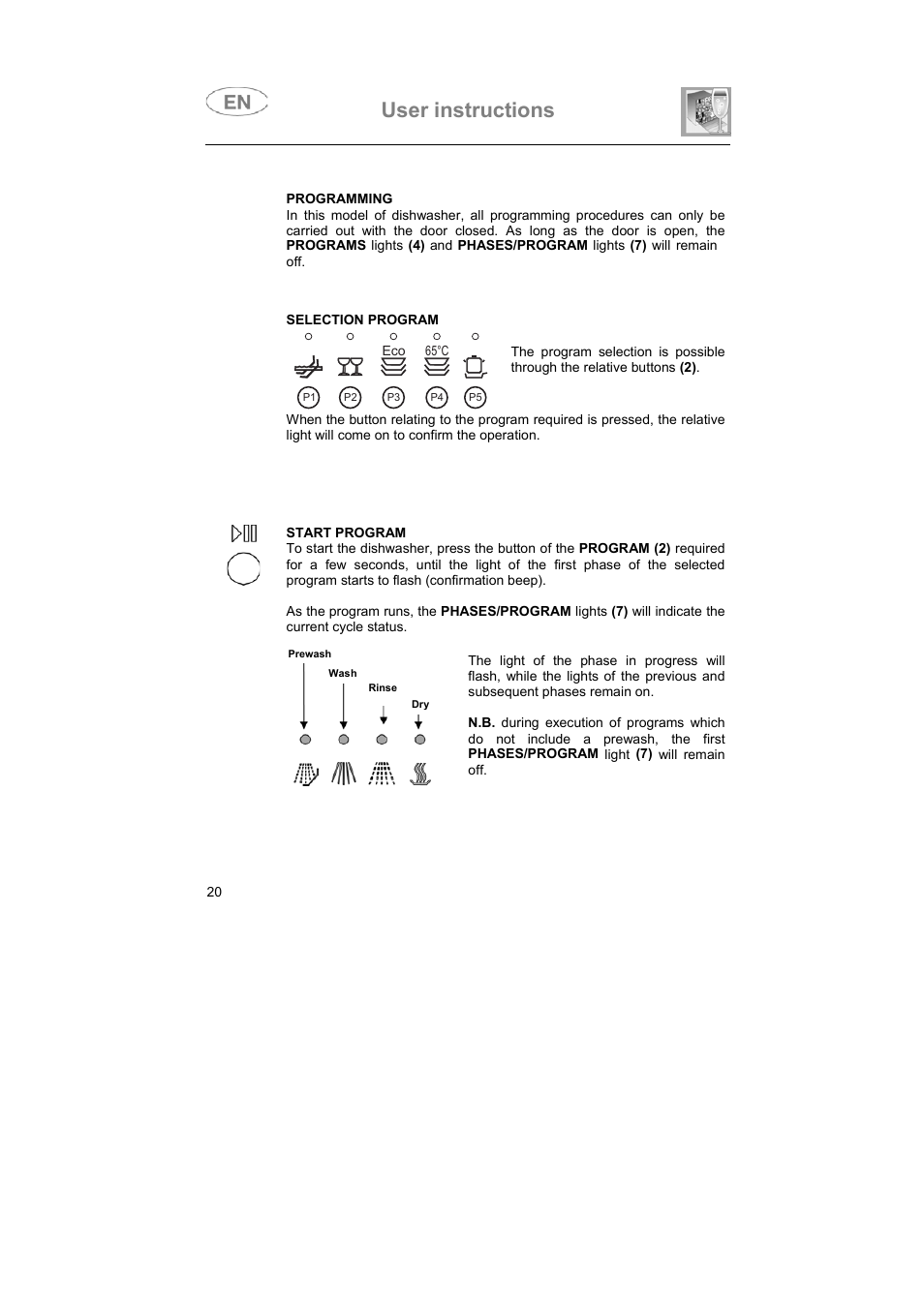User instructions | Smeg DD409S User Manual | Page 7 / 38