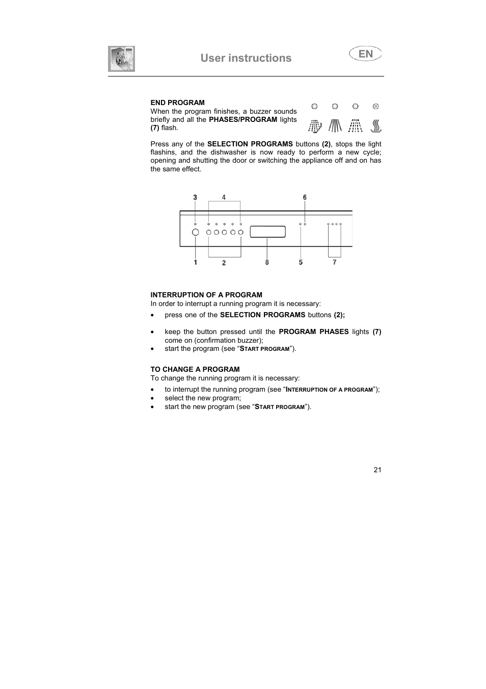 User instructions | Smeg DD409S User Manual | Page 8 / 38
