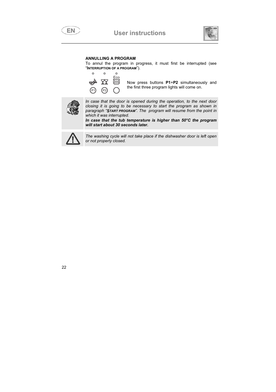 User instructions | Smeg DD409S User Manual | Page 9 / 38