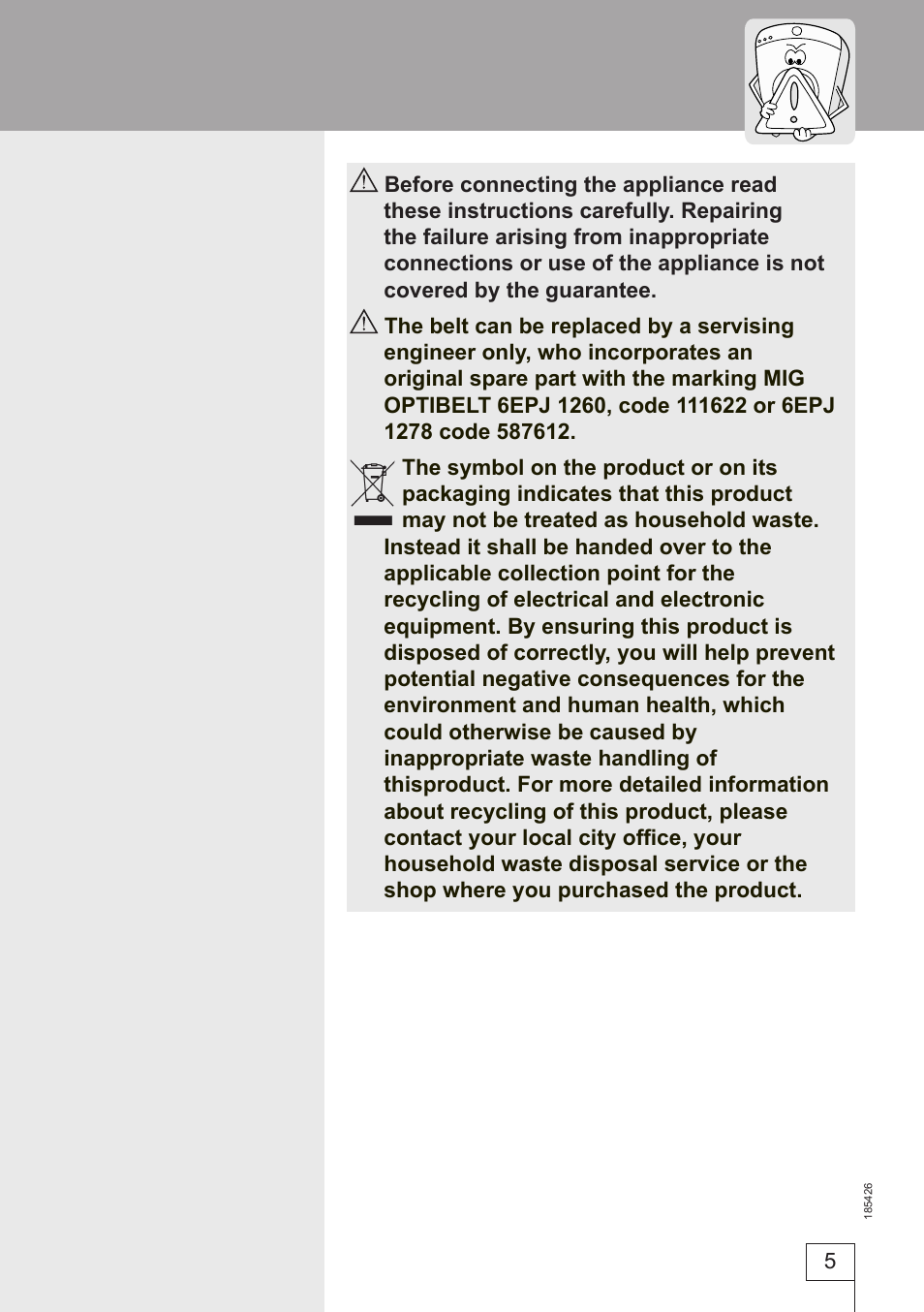 Smeg 185426 User Manual | Page 5 / 36