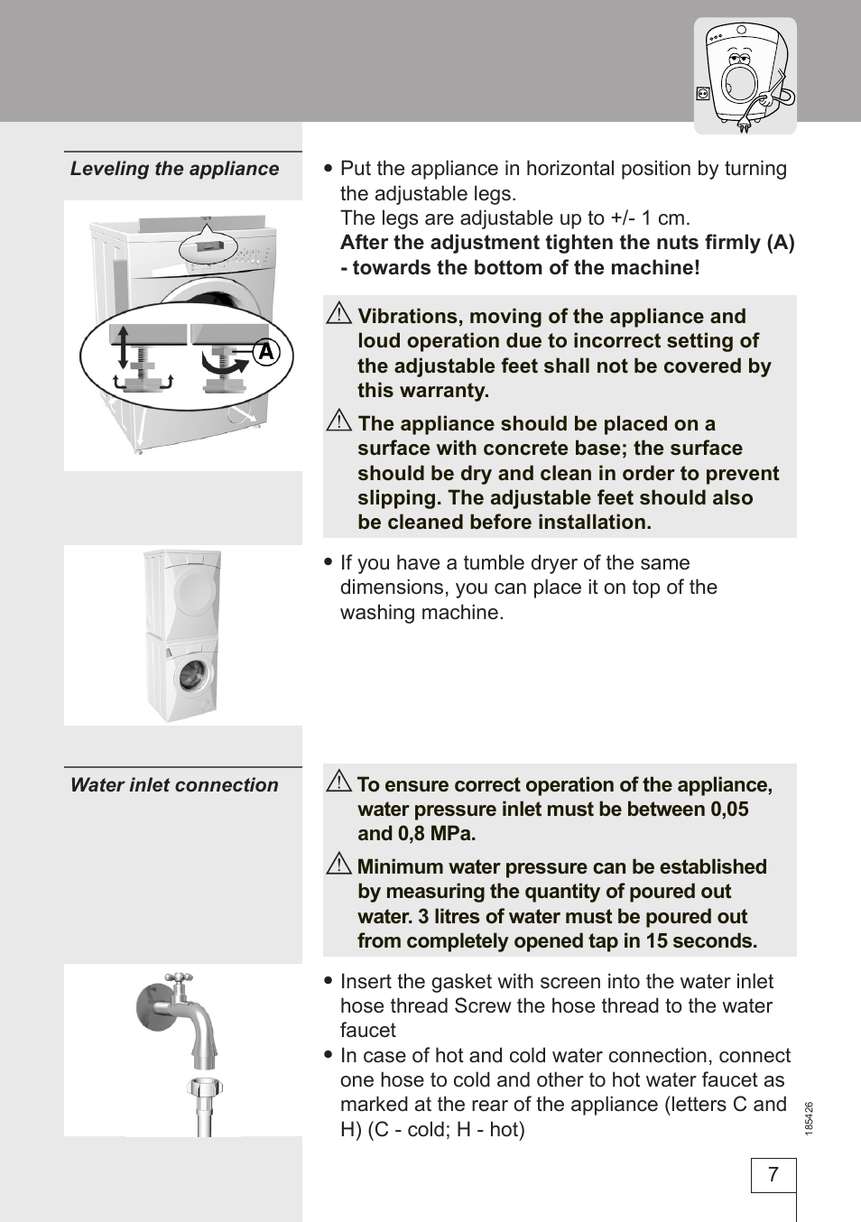 Smeg 185426 User Manual | Page 7 / 36