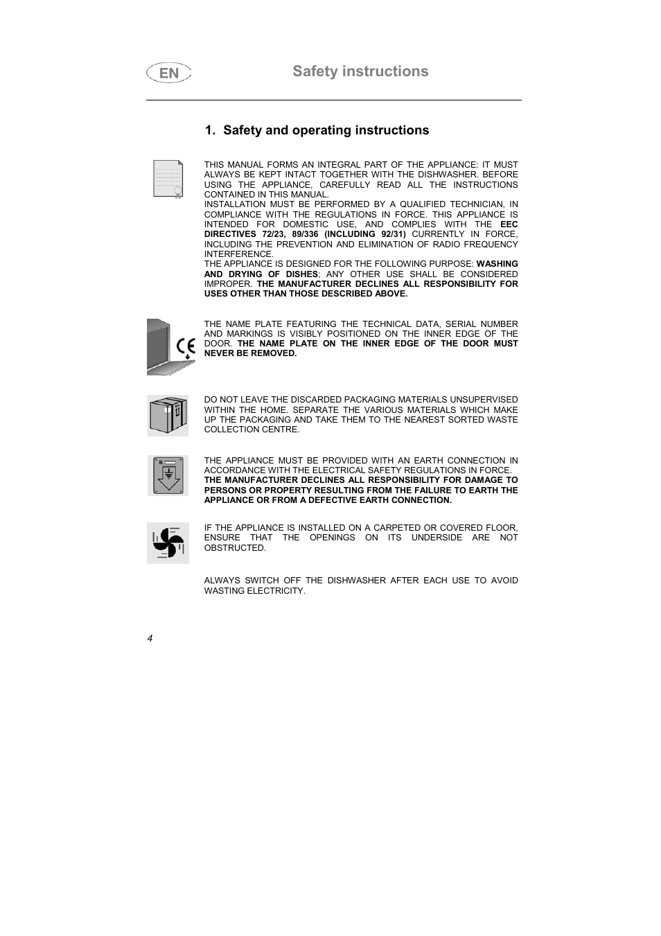Safety instructions, Safety and operating instructions | Smeg SNZ414IS User Manual | Page 3 / 32