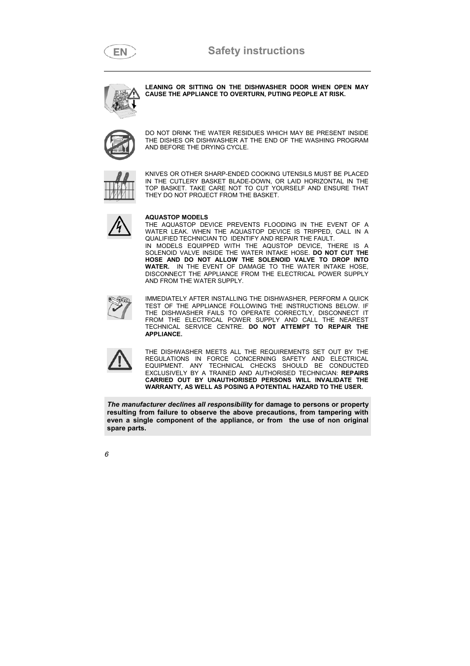 Safety instructions | Smeg SNZ414IS User Manual | Page 5 / 32