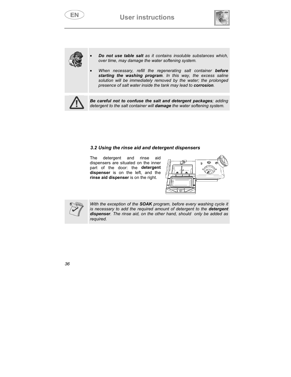 User instructions | Smeg STA6047 User Manual | Page 22 / 37