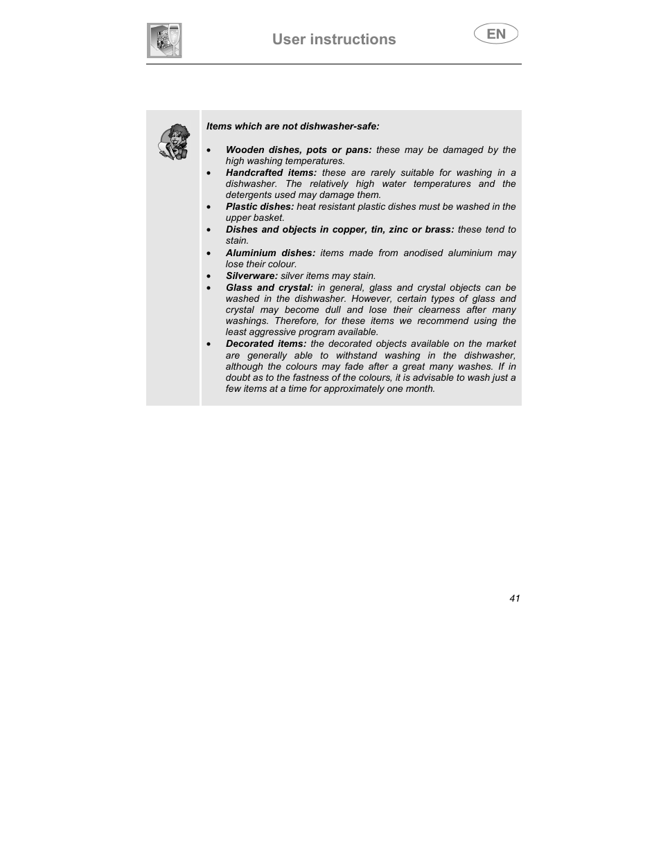 User instructions | Smeg STA6047 User Manual | Page 27 / 37