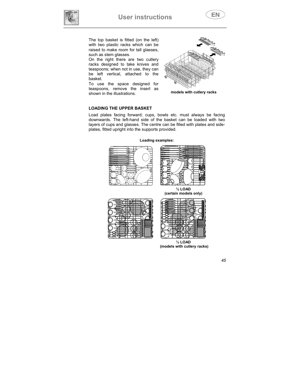 User instructions | Smeg STA6047 User Manual | Page 31 / 37